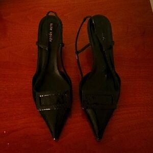 Black Patent Faux Retile Print Style Dress Heel